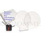 Conjunto de 10 Kits completos de relogio de mesa redondo acoplado com lente protetora e embalagem individual na COR: BRANCO
